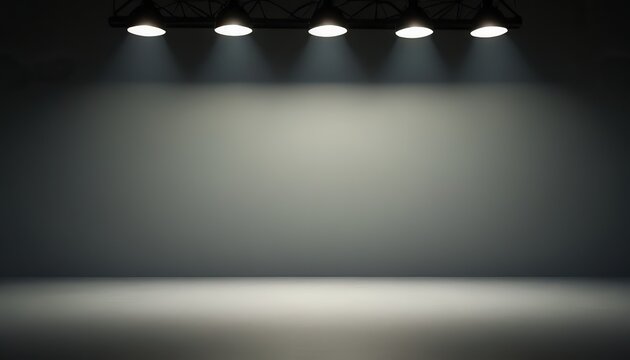 Empty black studio room, used as background for display your products
