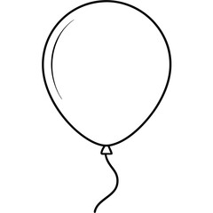 ballon outline coloring book page line art illustration digital drawing