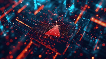 A dynamic shot capturing the play button icon, conveying the concept of multimedia and entertainment, rendered with precision in realistic