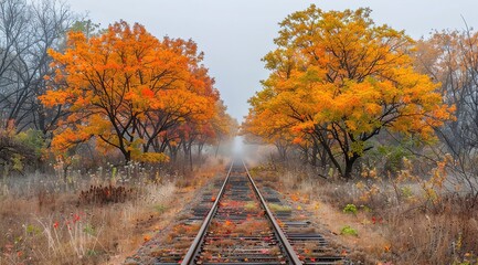 railway in autumn