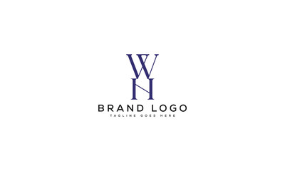 letter WH logo design vector template design for brand.