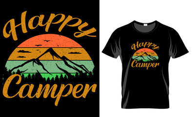 Happy camper t shirt design.