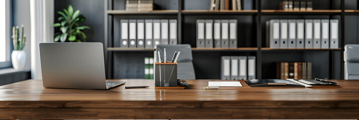 Professional Administrative Office with Organized Workspace and Essential Office Supplies