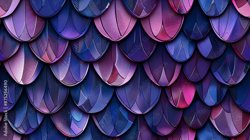 Poster Abstract pattern created by colorful scales on seamless reptile skin texture