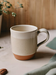 cup of coffee on wooden table