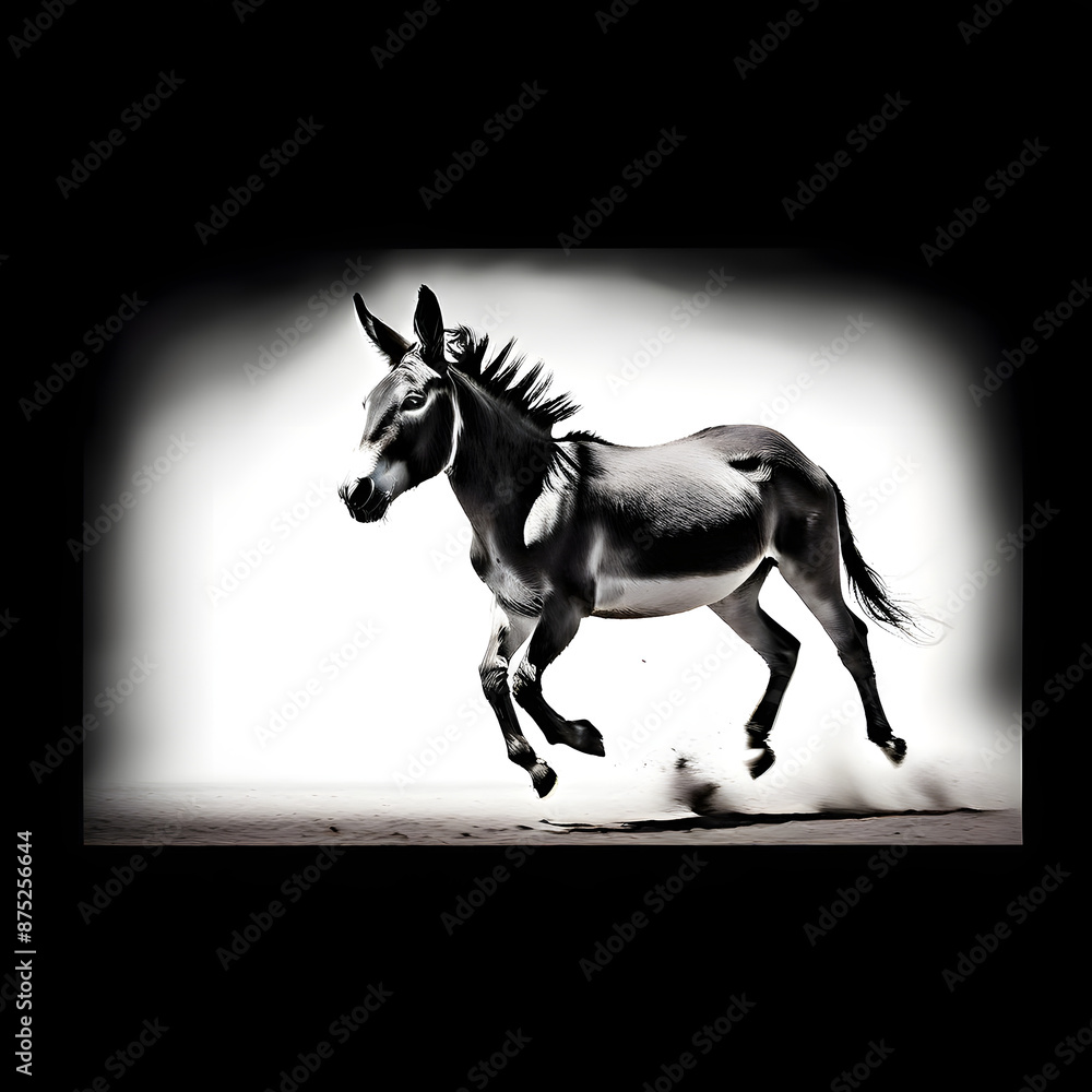 Wall mural gray donkey