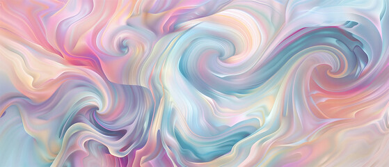 Obraz premium Ethereal Pastel Swirls: Abstract Fluid Art with Soft, Dreamy Color Palette