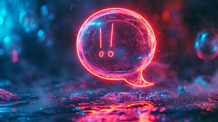 A visually striking image capturing the essence of communication through a speech bubble icon, symbolizing the power of expression in the digital age, rendered in realistic detail in