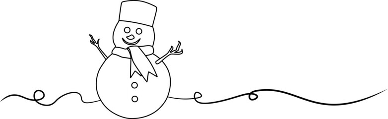 line art snowman silhouette illustration background for a christmas 