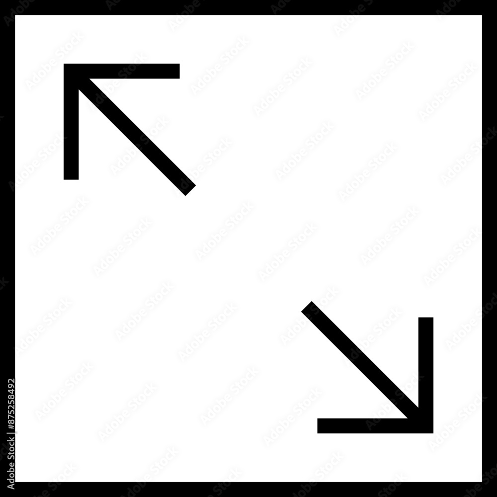 Poster full screen vector icon. full screen and exit full screen icon. scalability arrow mark icons in flat