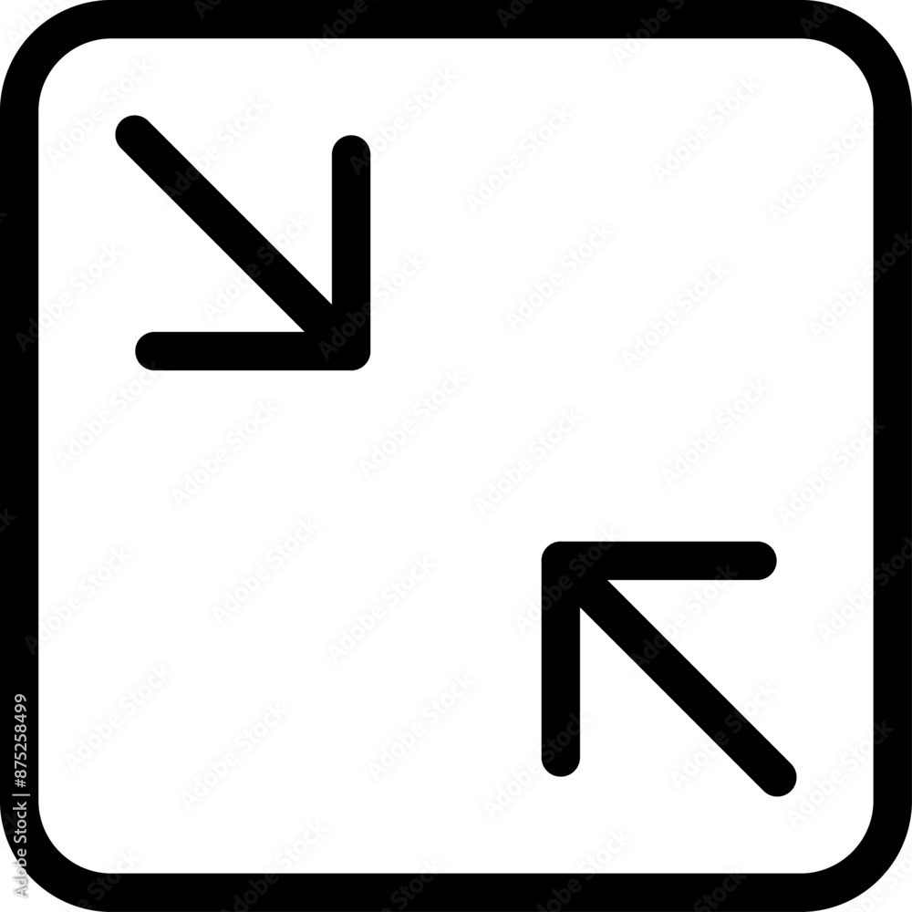 Poster full screen vector icon. full screen and exit full screen icon. scalability arrow mark icons in flat