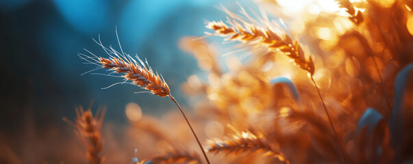 Close up of delicate wild grasses with bokeh effect soft focus nature photography serene and calm natural scenery