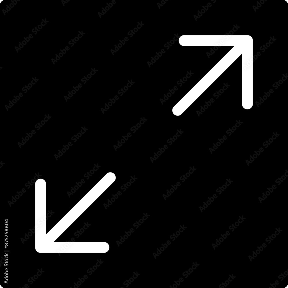 Poster full screen vector icon. full screen and exit full screen icon. scalability arrow mark icons in flat