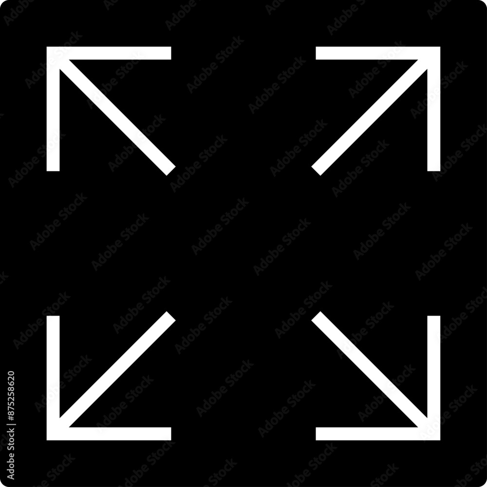 Poster full screen vector icon. full screen and exit full screen icon. scalability arrow mark icons in flat