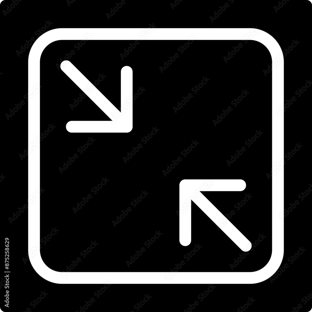 Poster full screen vector icon. full screen and exit full screen icon. scalability arrow mark icons in flat