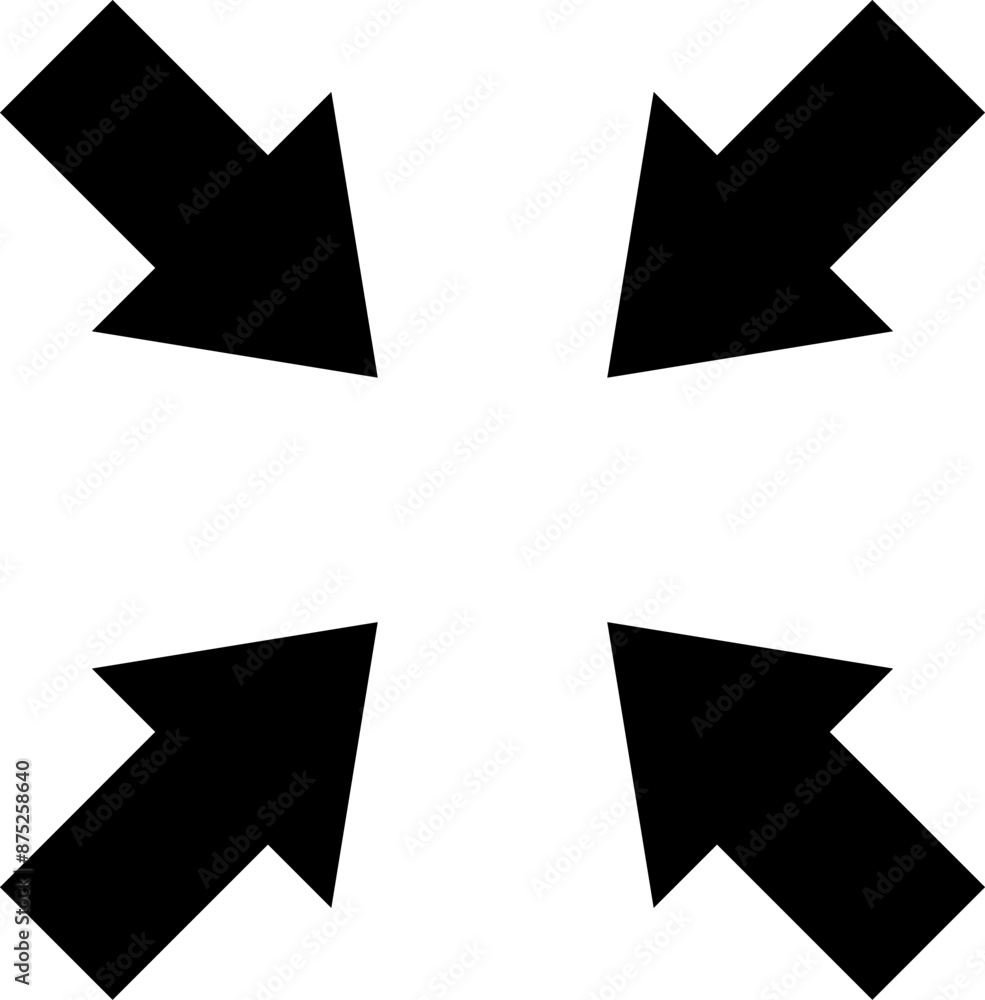 Poster full screen vector icon. full screen and exit full screen icon. scalability arrow mark icons in flat