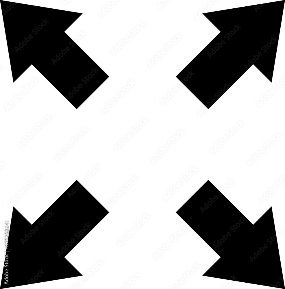 Poster full screen vector icon. full screen and exit full screen icon. scalability arrow mark icons in flat