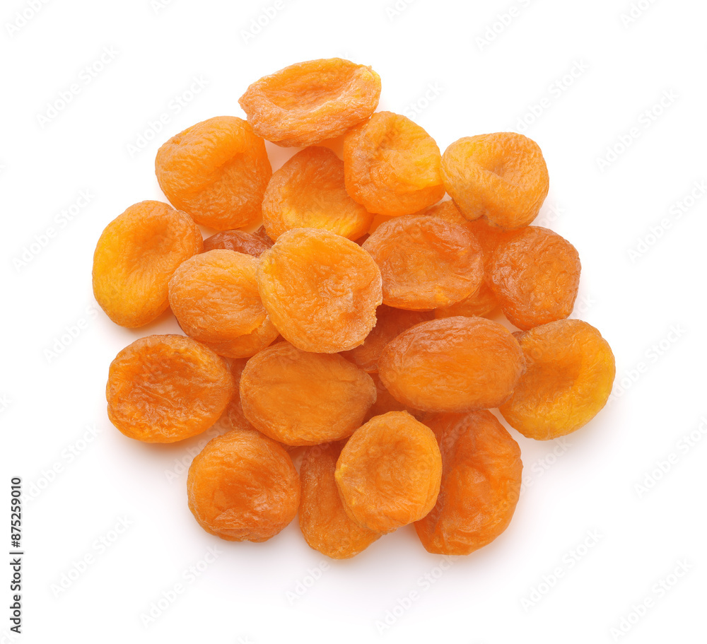 Wall mural top view of dried apricots