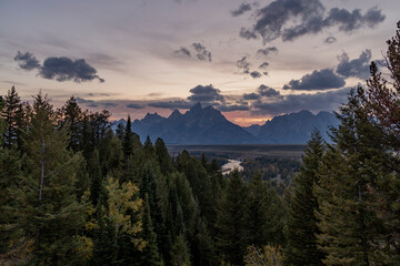 Scenic Landscape in The Tetons of Wyoming in Autumn