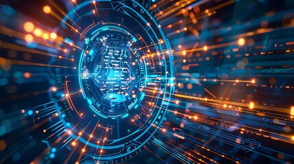 Digital like icon hologram on future tech background