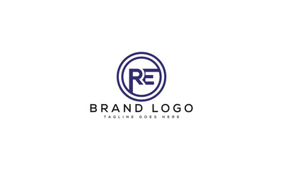 Obraz premium letter RE logo design vector template design for brand.
