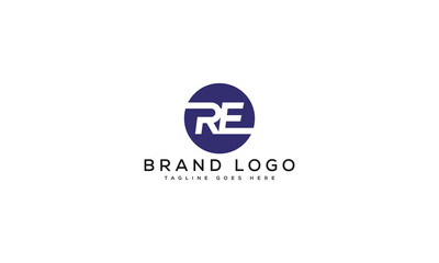 Obraz premium letter RE logo design vector template design for brand.