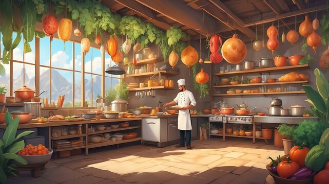 culinary journey exploring global cuisine with themed flat banner theme