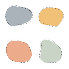 Vector Abstract Shapes With Dotted Line