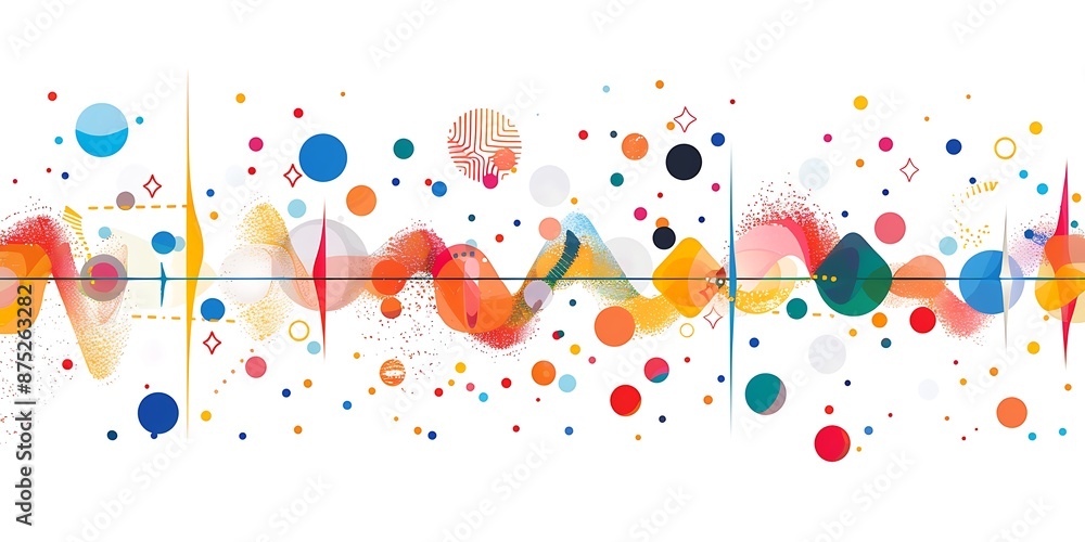 Poster the design includes bold outlines, flat colors, simple shapes, a large triangle shape at one end and