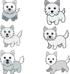 West Highland Terrier flat design ,animal vector design