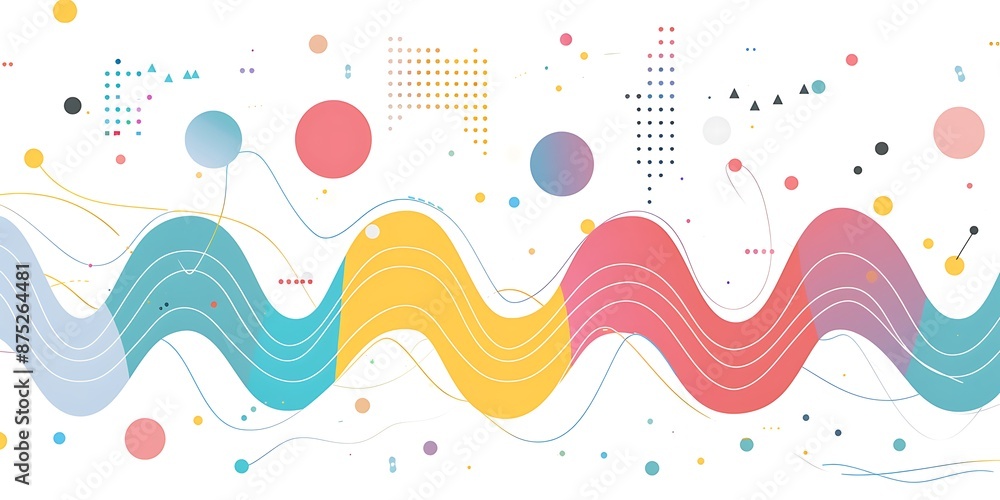 Poster the design includes bold outlines, flat colors, simple shapes, a large triangle shape at one end and