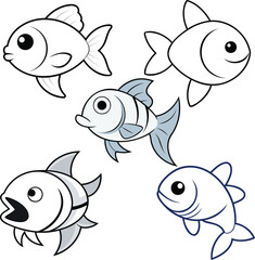 White Bass flat design ,animal vector design