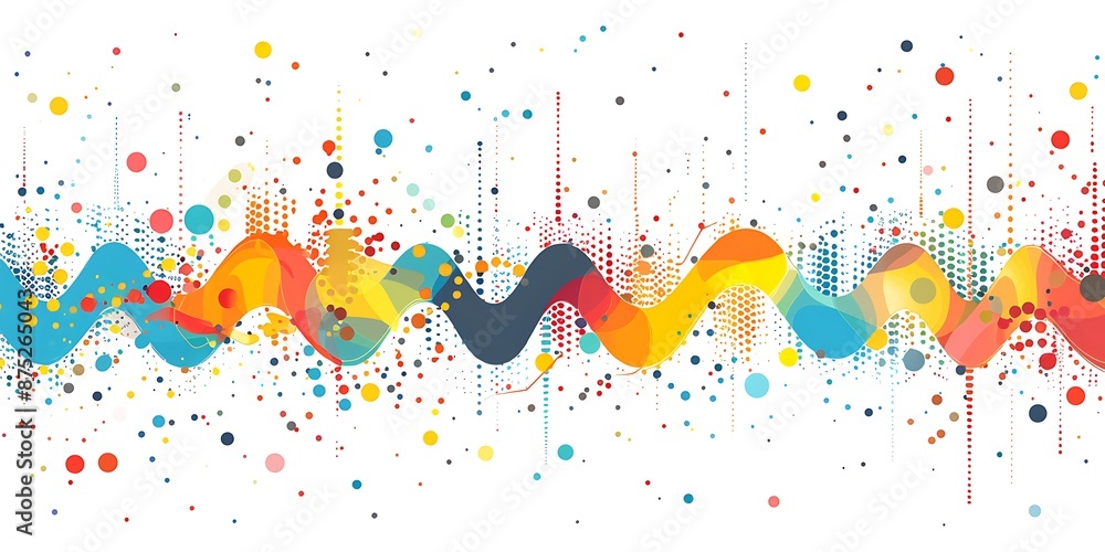 Poster the design includes bold outlines, flat colors, simple shapes, a large triangle shape at one end and