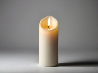 burning candle in white background