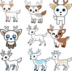 White tail deer flat design ,animal vector design