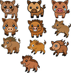 ild Boar flat design ,animal vector design