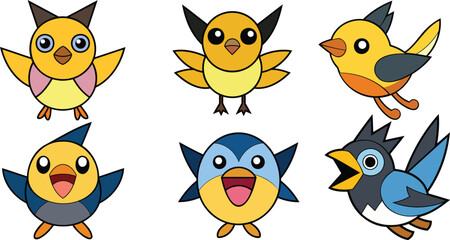 Warbler  flat design ,animal vector design