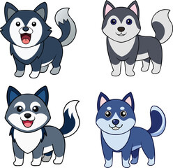 West Siberian Laika flat design ,animal vector design