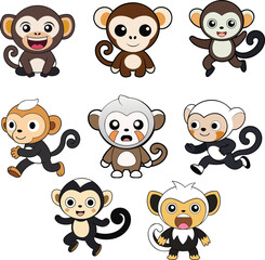 White Faced Capuchin  design animal vector design