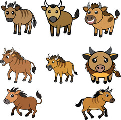 Wildebeest  design animal vector design