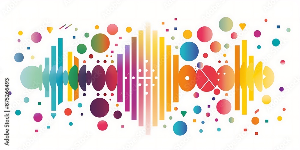Poster the design includes bold outlines, flat colors, simple shapes, a large triangle shape at one end and