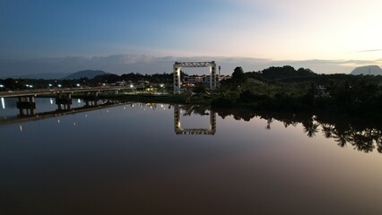 Naklejka premium Kuching, Malaysia - July 6 2024: The Batu Kawah Riverbank Park
