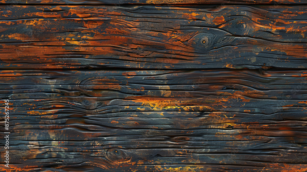 Aufkleber Distressed old rustic wood with knots and grain patterning creating a textured background