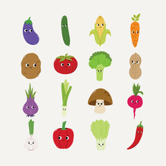 Cute Vegetables with Faces