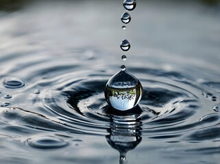water droplet falling into water