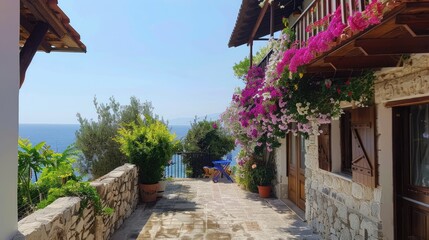 Fototapeta premium Beautiful House by the Ocean Beach