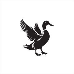 Duck silhouette vector art illustration