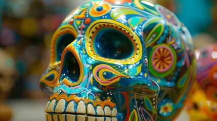Fototapeta premium dead of the day skull background