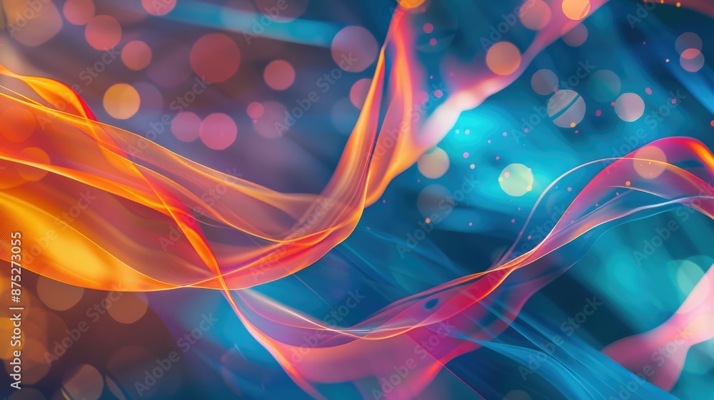 Poster vibrant digital network with glowing nodes and connections, representing data interaction and techno