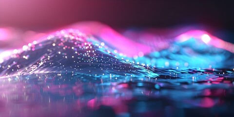 Tribute to Monthly Tech Trends with Vibrant Neon Wave Visuals. Concept Technology Trends, Neon Visuals, Monthly Tribute, Vibrant Colors